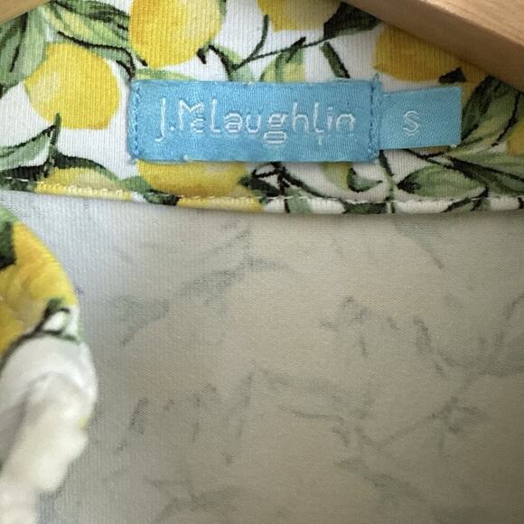 J McLaughlin Yanna Dress Catalina Cloth Lemon Print Half Zip Small Preppy Tennis - Picture 6 of 10